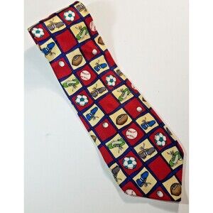 Vintage Polo Ralph Lauren Men's Necktie Sports Theme 100% Silk Made USA Handmade